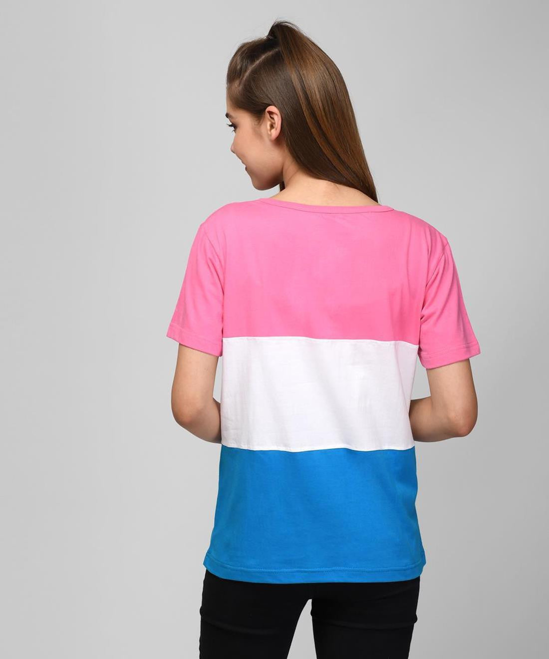 KOTTY Colorblock Women Round Neck Multicolor T-Shirt 