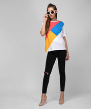 KOTTY Colorblock Women Round Neck Multicolor T-Shirt 