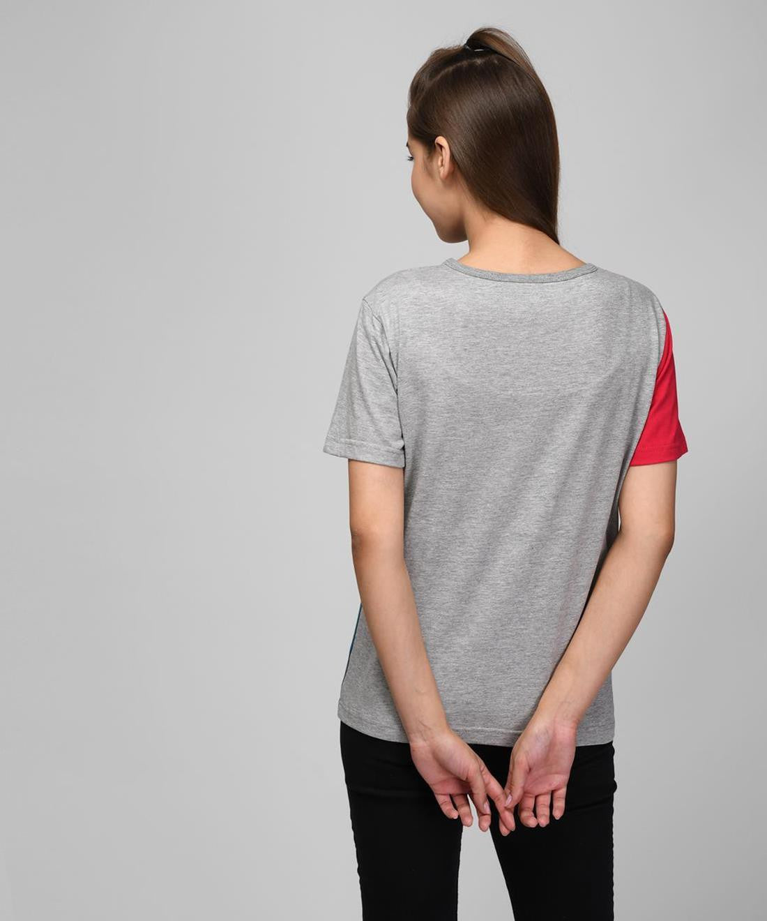 KOTTY Colorblock Women Round Neck Multicolor T-Shirt 