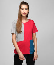 KOTTY Colorblock Women Round Neck Multicolor T-Shirt 