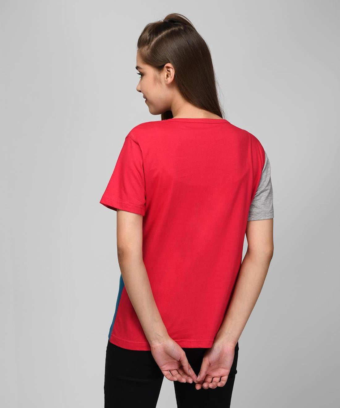 KOTTY Colorblock Women Round Neck Multicolor T-Shirt 