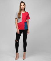 KOTTY Colorblock Women Round Neck Multicolor T-Shirt 