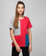 KOTTY Colorblock Women Round Neck Multicolor T-Shirt 