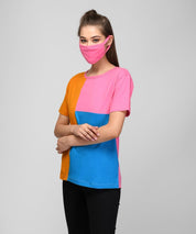 KOTTY Colorblock Women Round Neck Multicolor T-Shirt 
