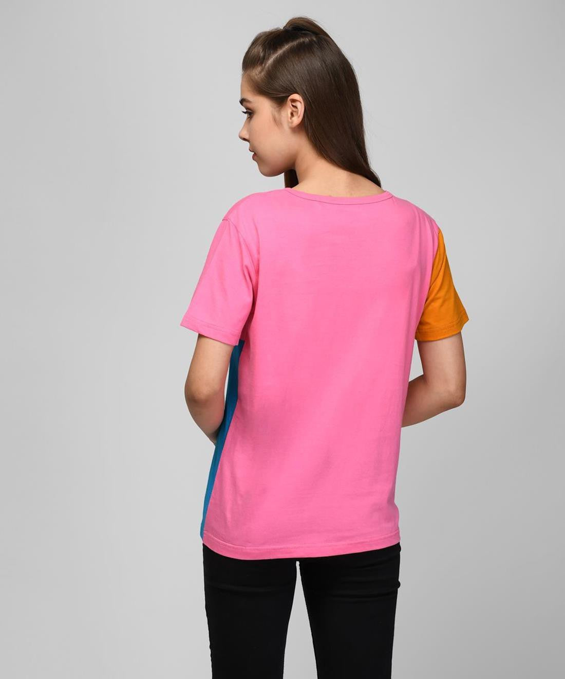 KOTTY Colorblock Women Round Neck Multicolor T-Shirt 