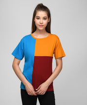 KOTTY Colorblock Women Round Neck Multicolor T-Shirt 