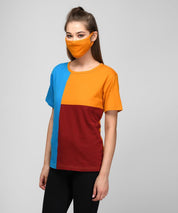 KOTTY Colorblock Women Round Neck Multicolor T-Shirt 