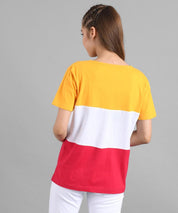 KOTTY Colorblock Women Round Neck Multicolor T-Shirt 