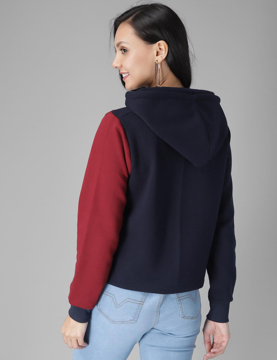 KOTTY Full Sleeve Color Block Women Sweatshirt 