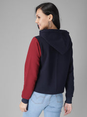 KOTTY Full Sleeve Color Block Women Sweatshirt 