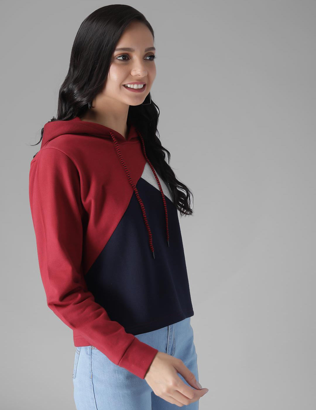 KOTTY Full Sleeve Color Block Women Sweatshirt 