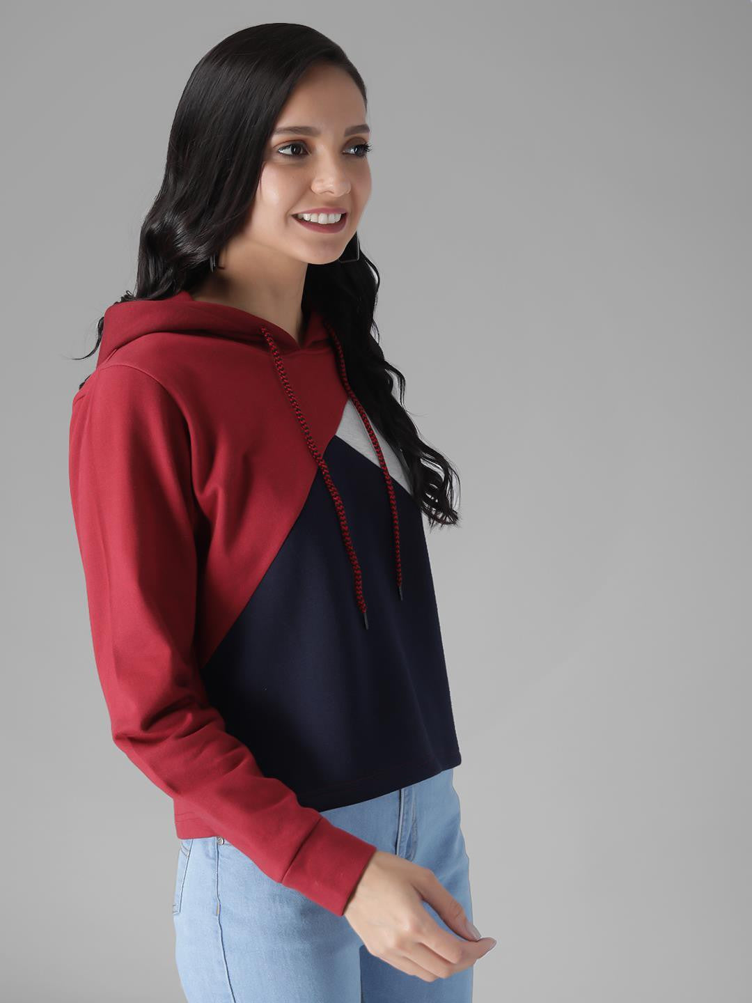 KOTTY Full Sleeve Color Block Women Sweatshirt 