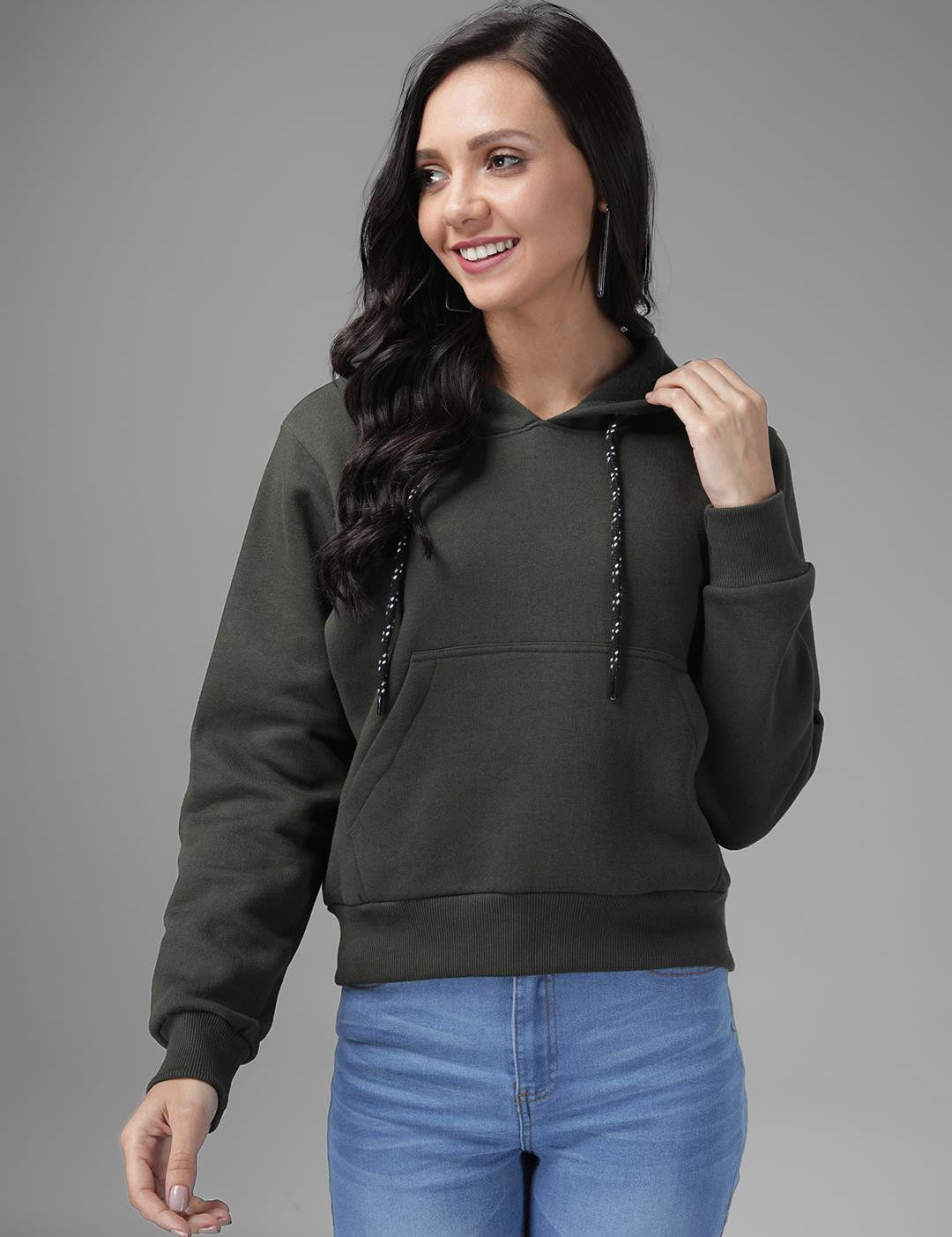 KOTTY Full Sleeve Solid Women Sweatshirt 
