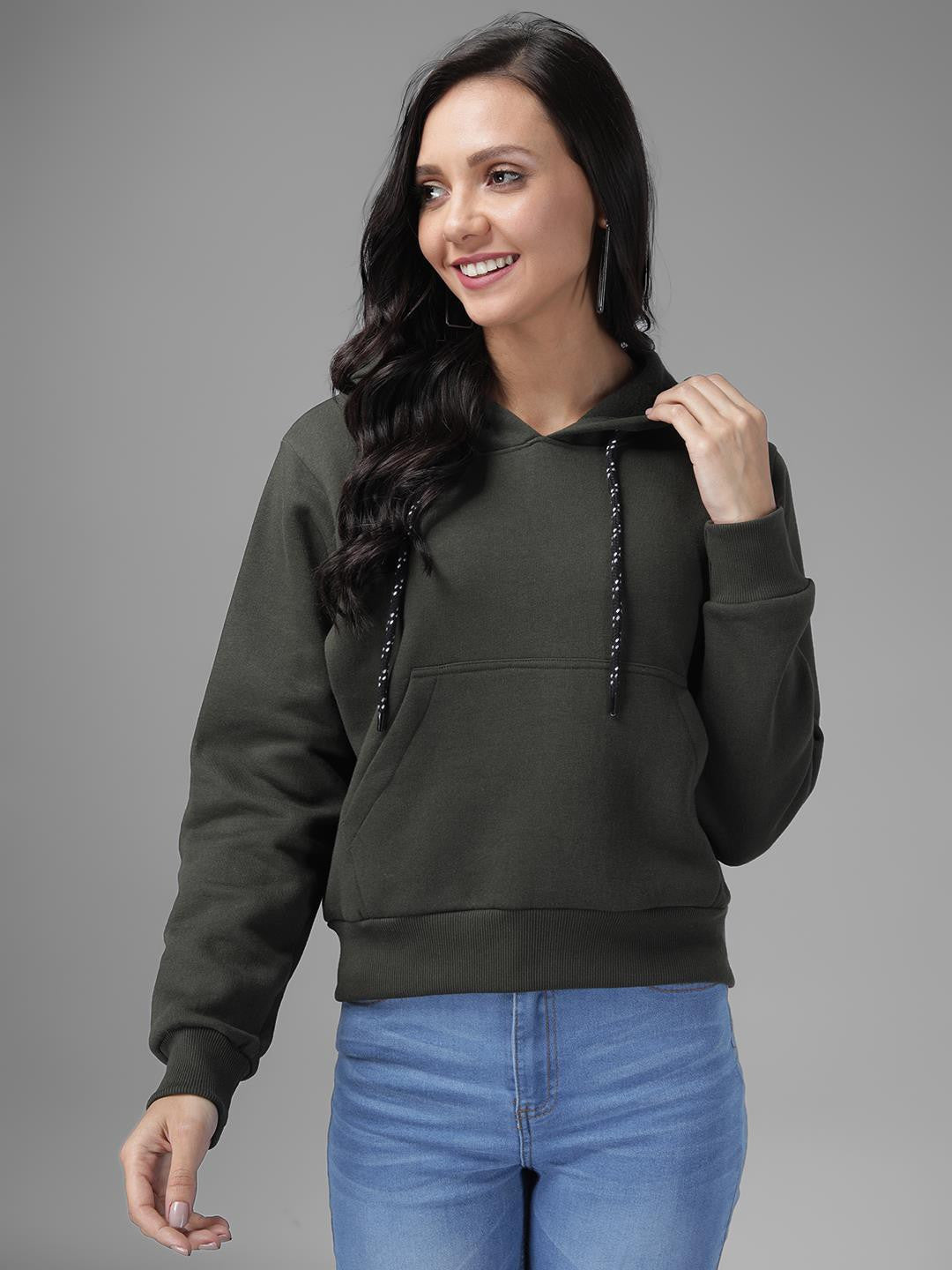 KOTTY Full Sleeve Solid Women Sweatshirt 