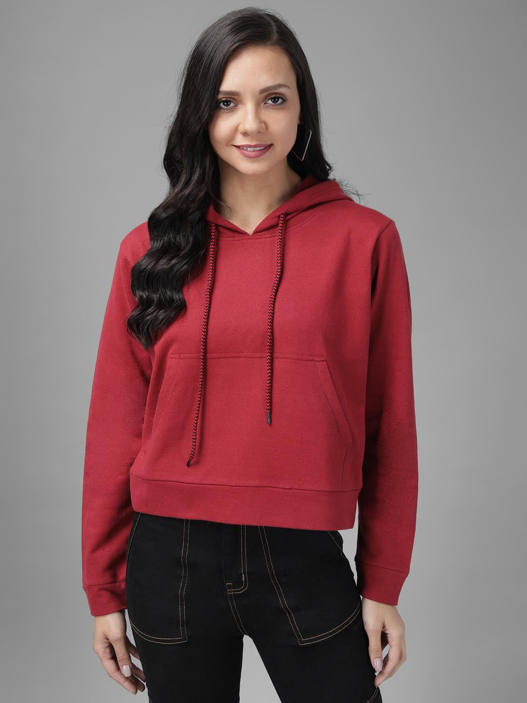 KOTTY Full Sleeve Solid Women Sweatshirt 