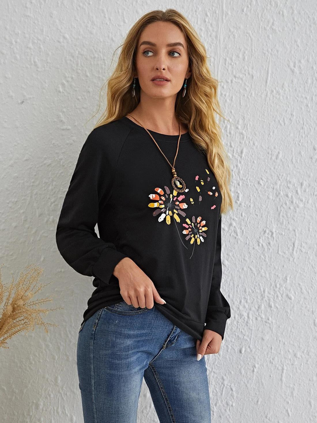 KOTTY Full Sleeve Floral Print Women Sweatshirt 