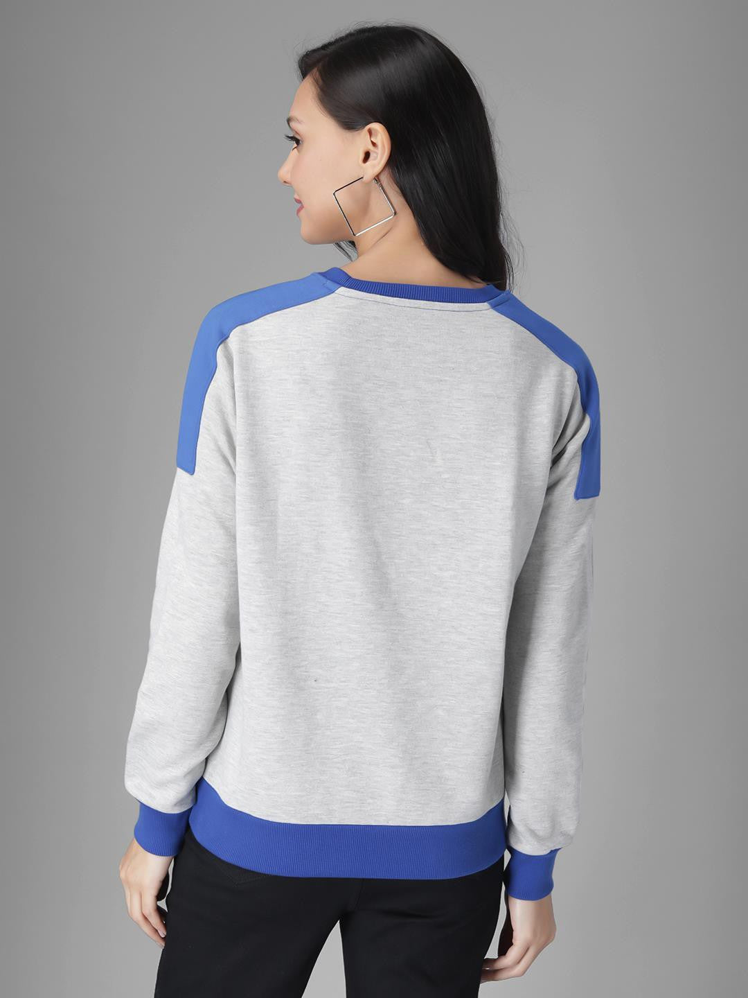 KOTTY Full Sleeve Color Block Women Sweatshirt 
