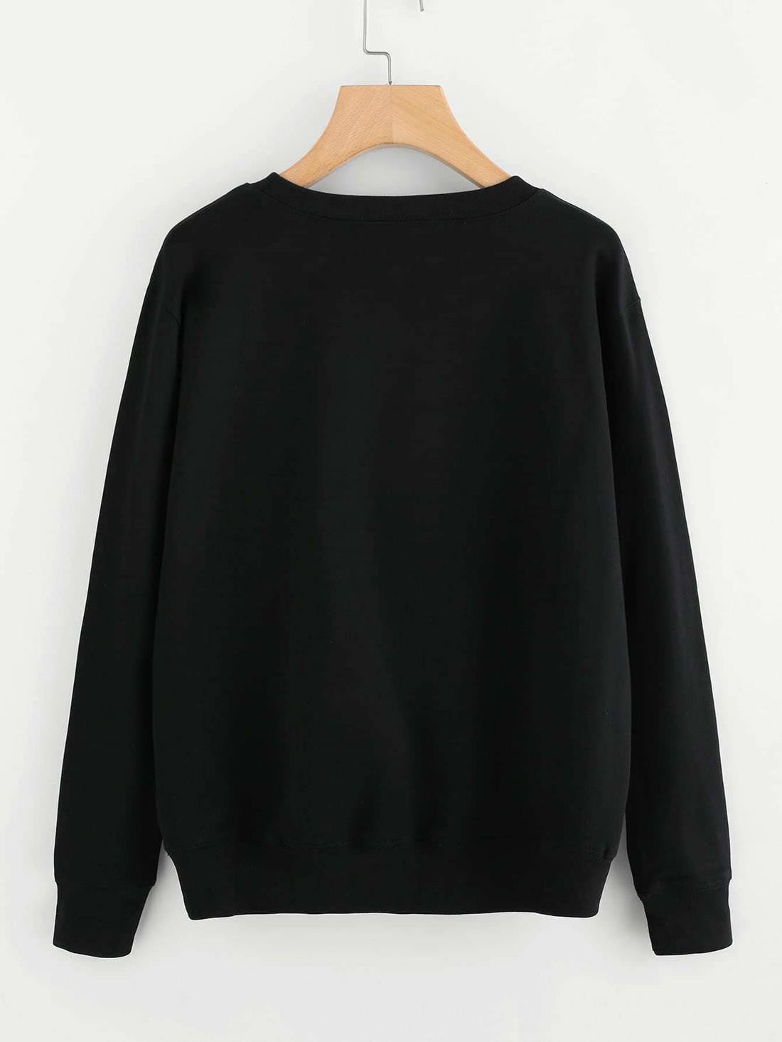 KOTTY Women's Solid Kettle Black Stylish Sweatshirt