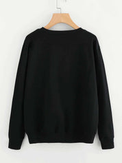 KOTTY Women's Solid Kettle Black Stylish Sweatshirt