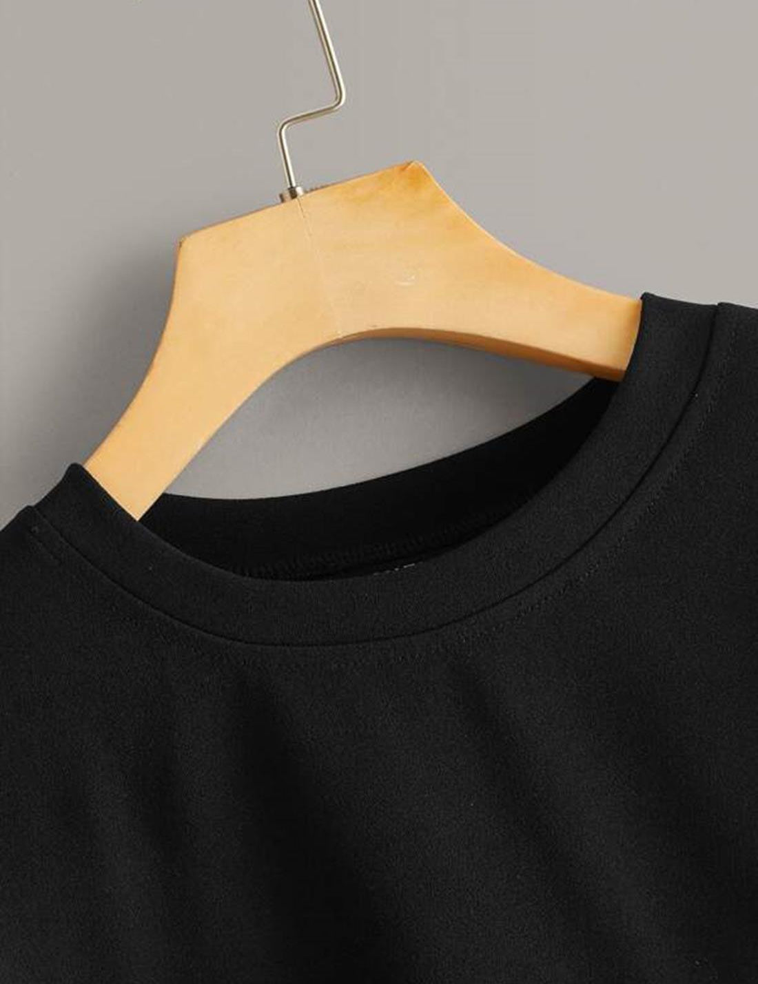 KOTTY Women's Solid Kettle Black Stylish Sweatshirt