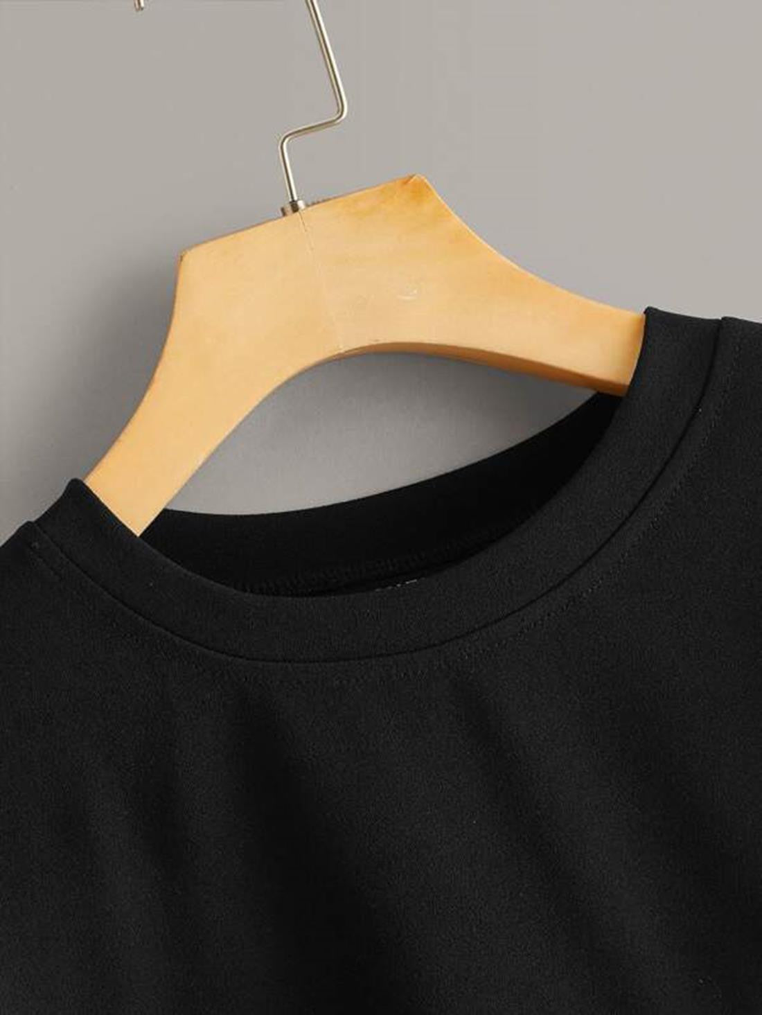 KOTTY Women's Solid Kettle Black Stylish Sweatshirt