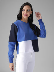 KOTTY Full Sleeve Color Block Women Sweatshirt 