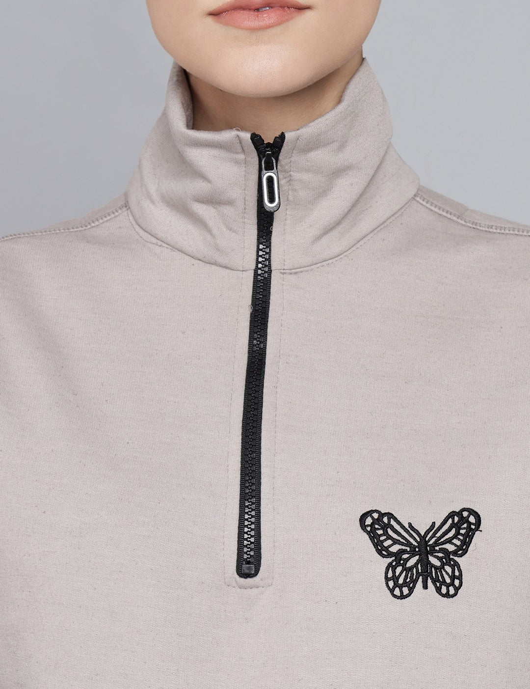 KOTTY Full Sleeve Embroidered Women Sweatshirt 