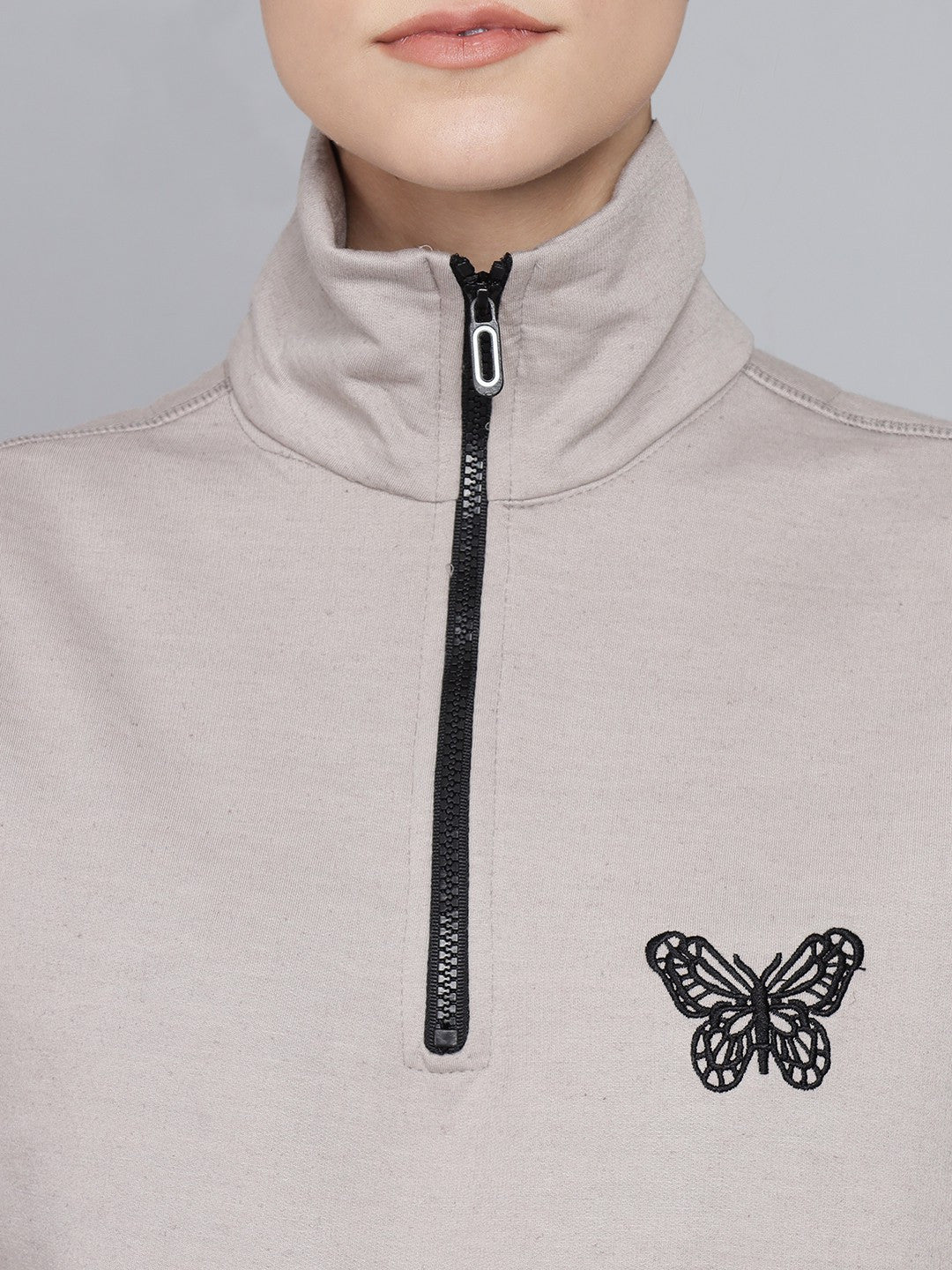 KOTTY Full Sleeve Embroidered Women Sweatshirt 