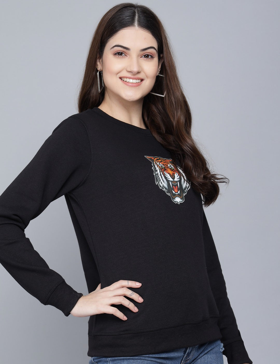 KOTTY Full Sleeve Printed Women Sweatshirt 