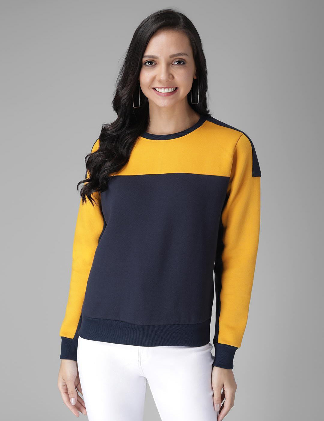 KOTTY Cotton Womens Full Sleeve Round Neck Sweatshirt