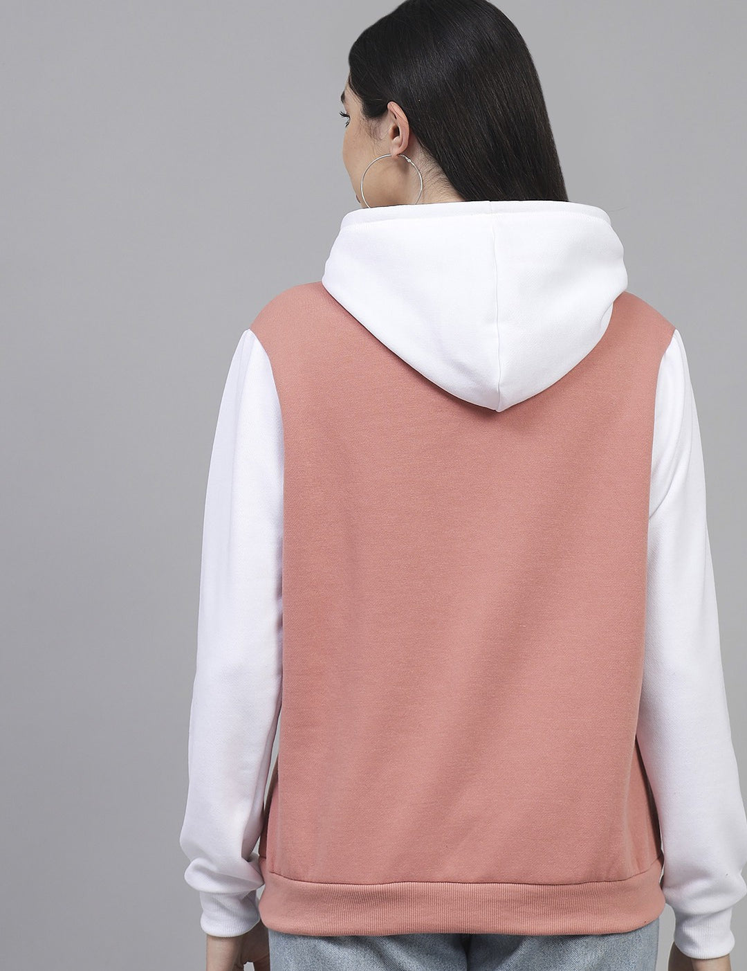 KOTTY Women's Fleece Printed Full Sleeve Hooded Neck Sweatshirt