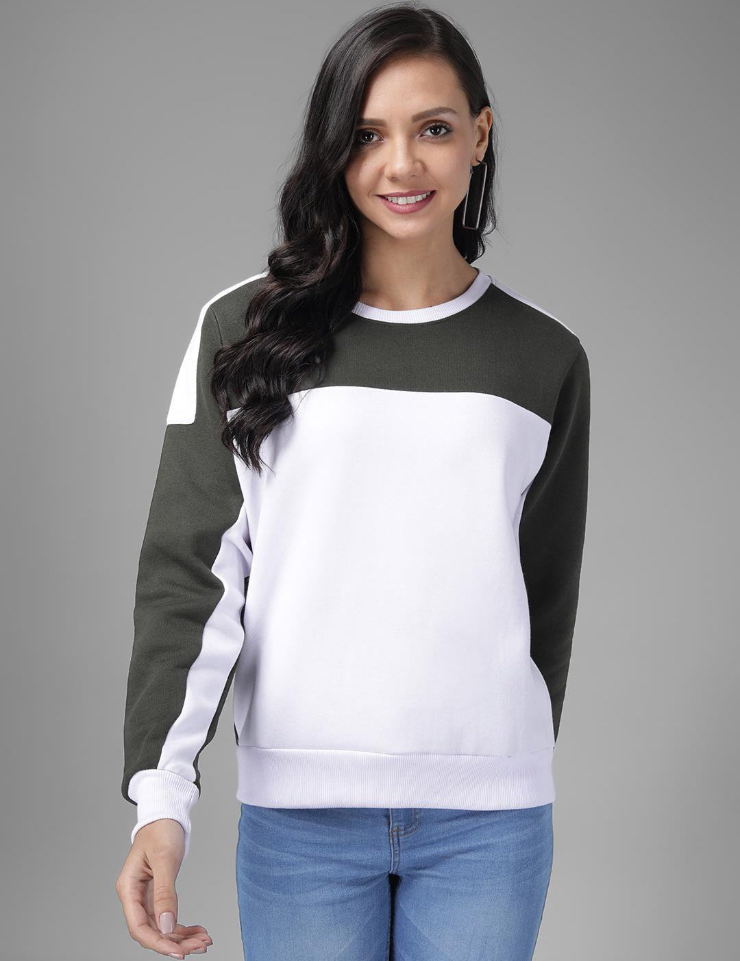 KOTTY Women's Cotton Round Neck Sweatshirt