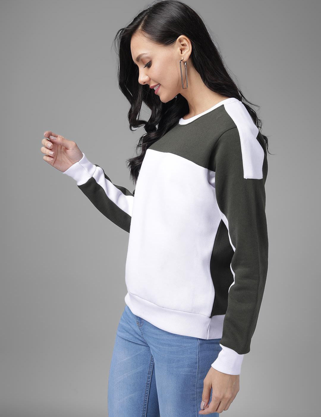 KOTTY Women's Cotton Round Neck Sweatshirt