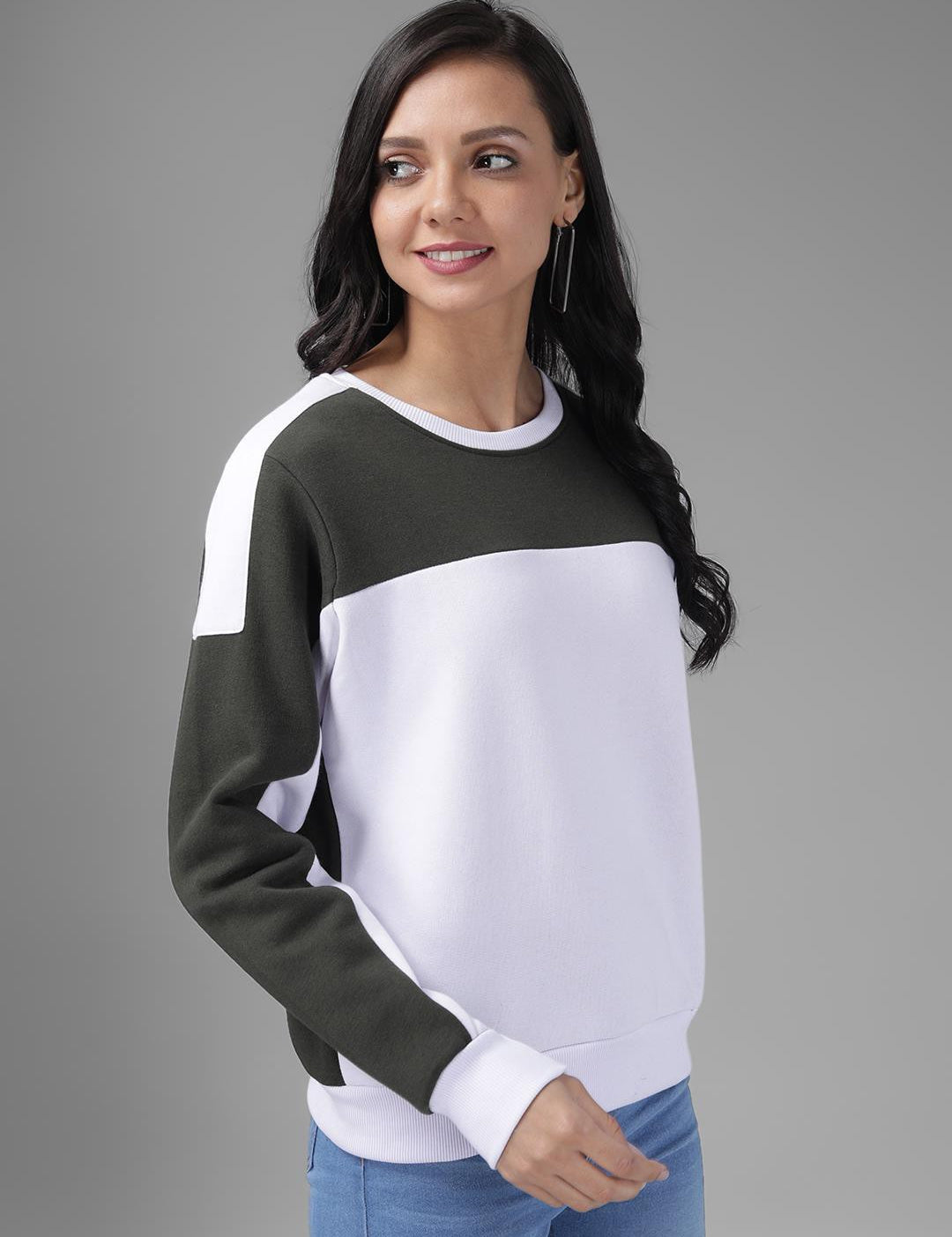 KOTTY Women's Cotton Round Neck Sweatshirt