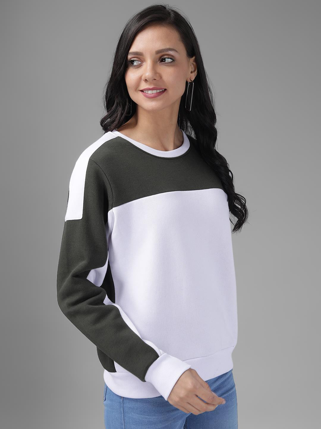 KOTTY Women's Cotton Round Neck Sweatshirt
