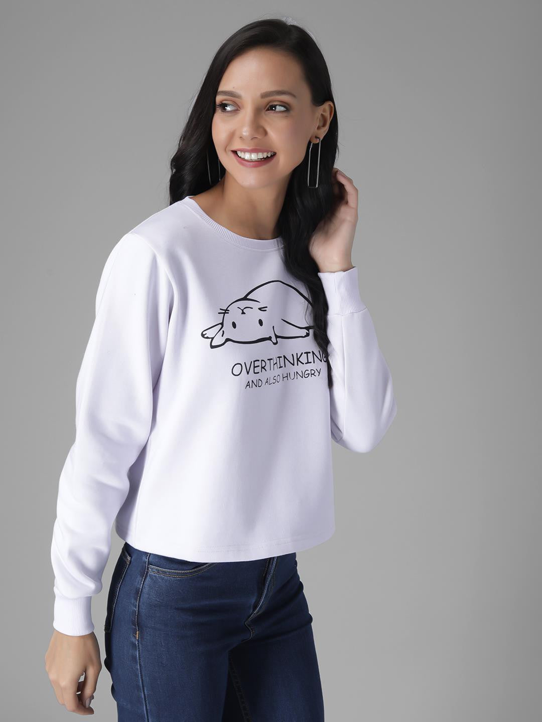 KOTTY Full Sleeve Solid Women Sweatshirt 