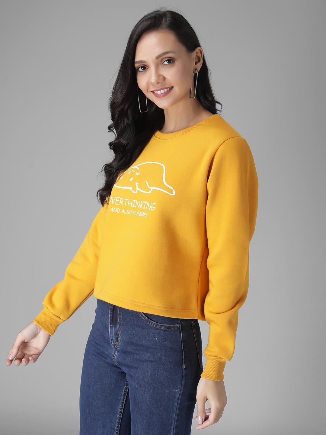 KOTTY Full Sleeve Solid Women Sweatshirt 