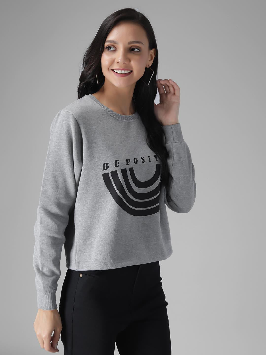 KOTTY Full Sleeve Solid Women Sweatshirt 