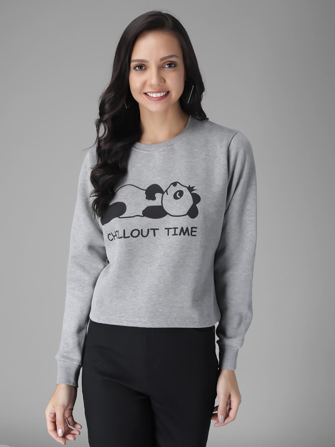 KOTTY Full Sleeve Solid Women Sweatshirt 