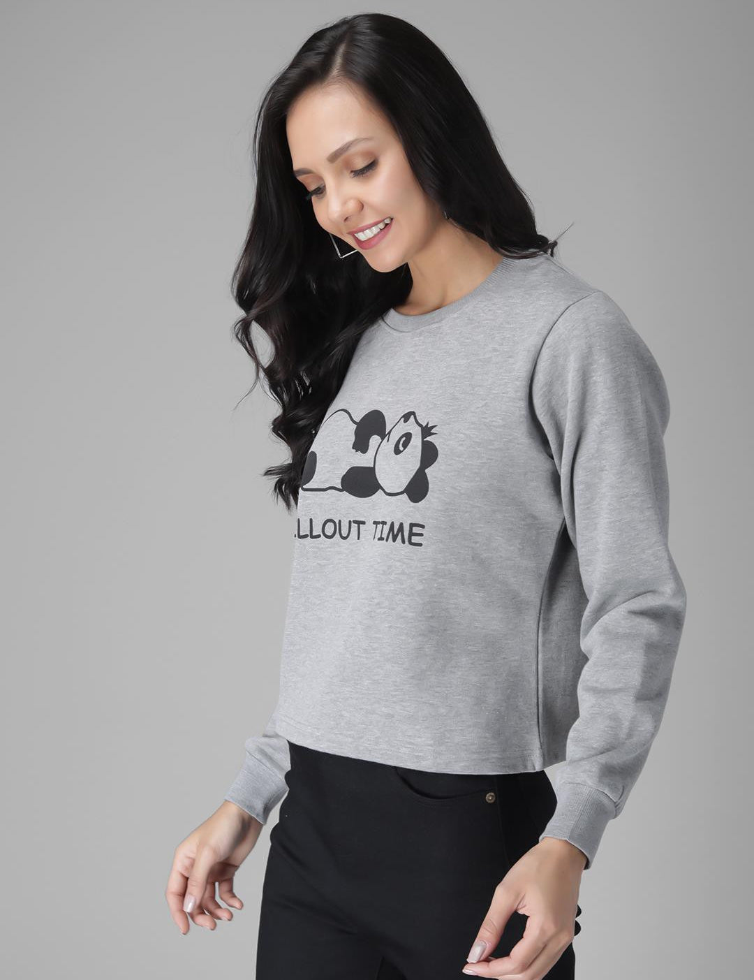 KOTTY Full Sleeve Solid Women Sweatshirt 