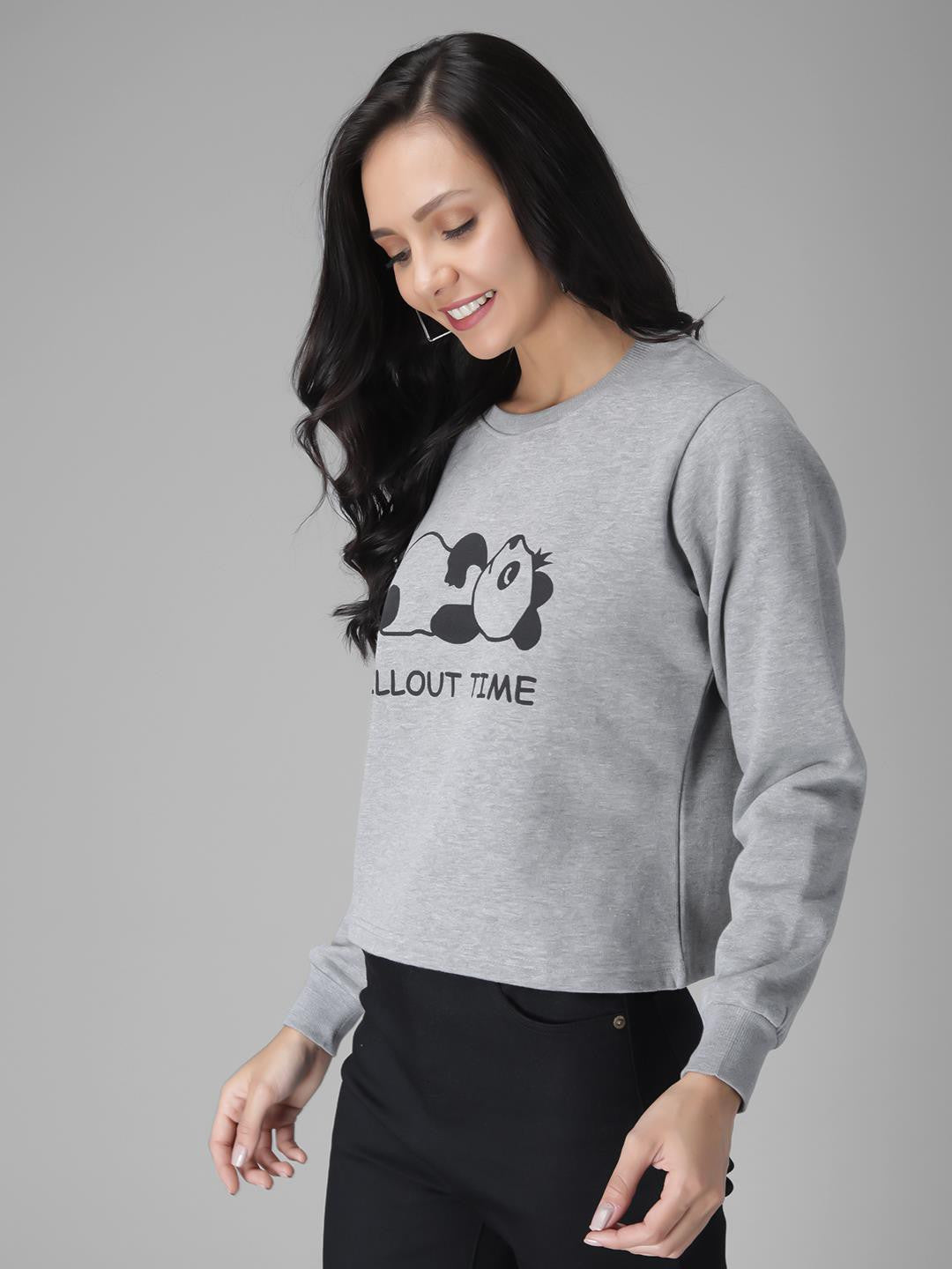 KOTTY Full Sleeve Solid Women Sweatshirt 