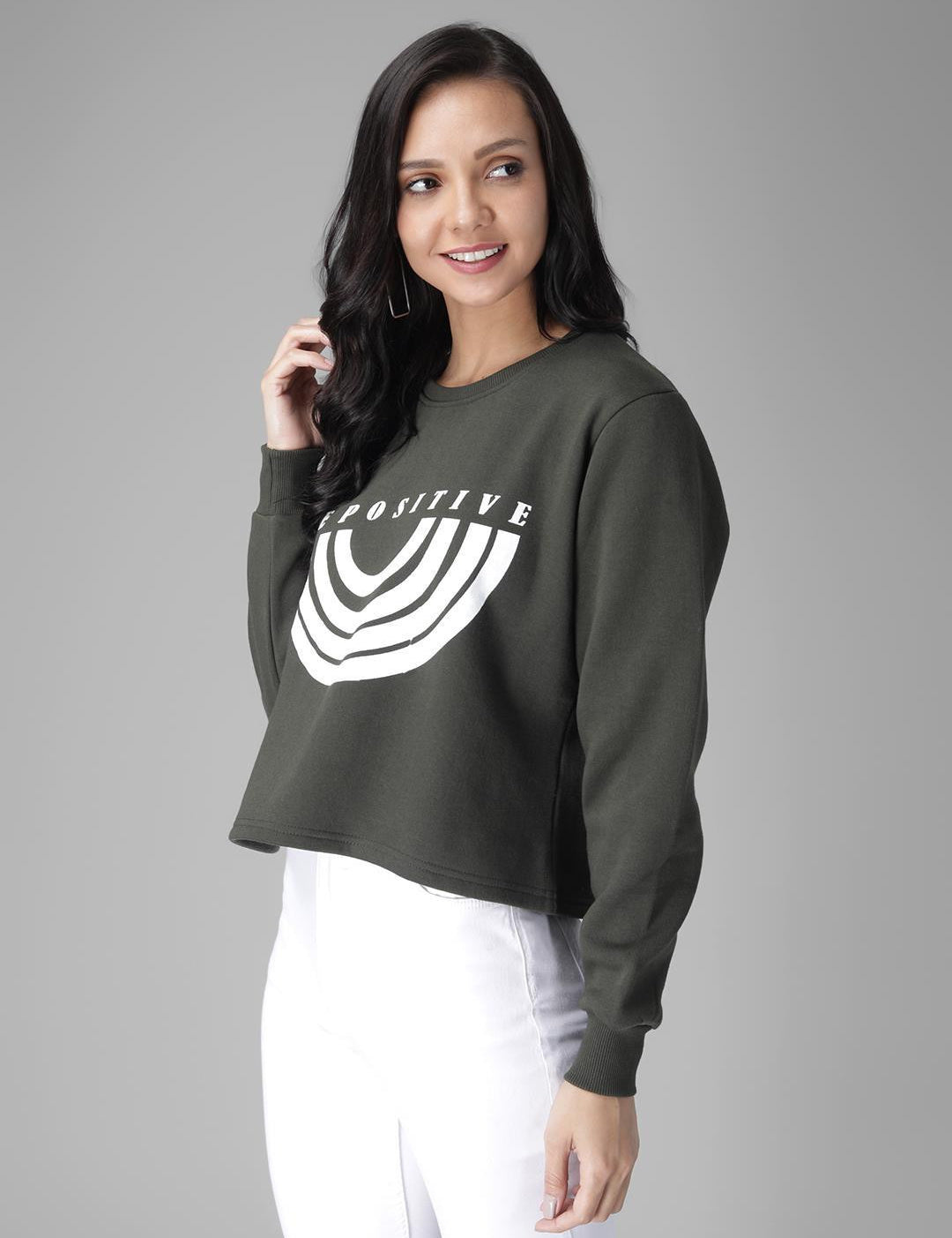 KOTTY Full Sleeve Solid Women Sweatshirt 