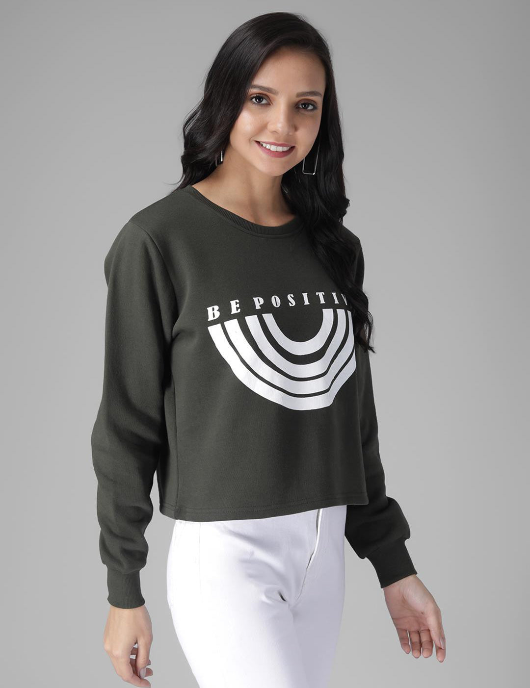 KOTTY Full Sleeve Solid Women Sweatshirt 