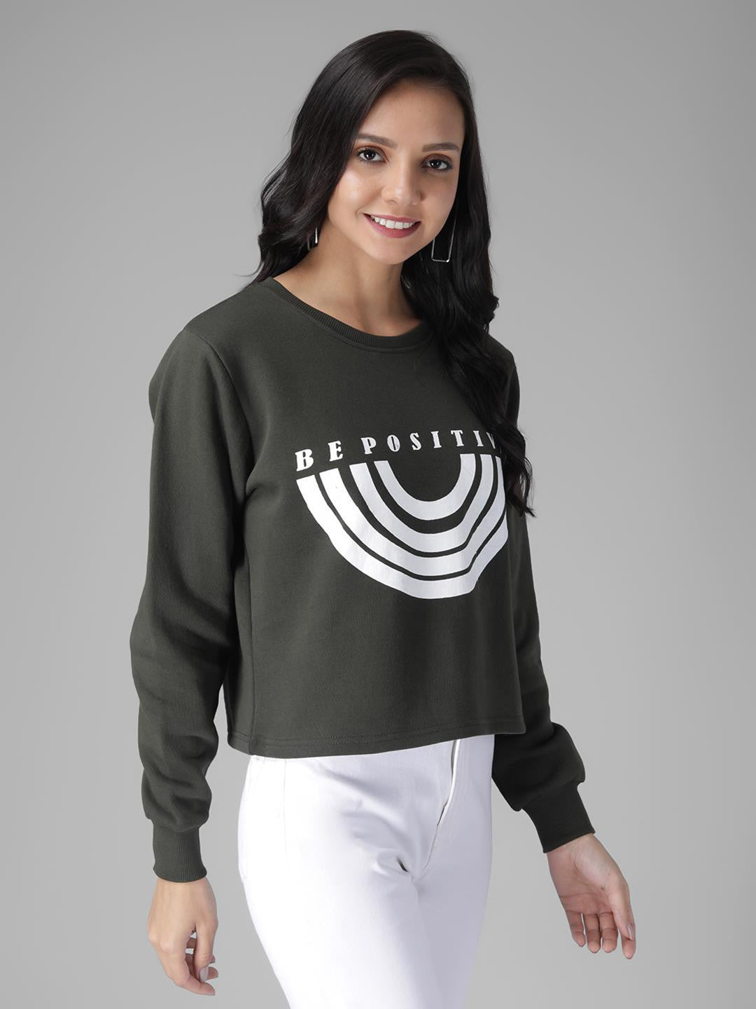 KOTTY Full Sleeve Solid Women Sweatshirt 