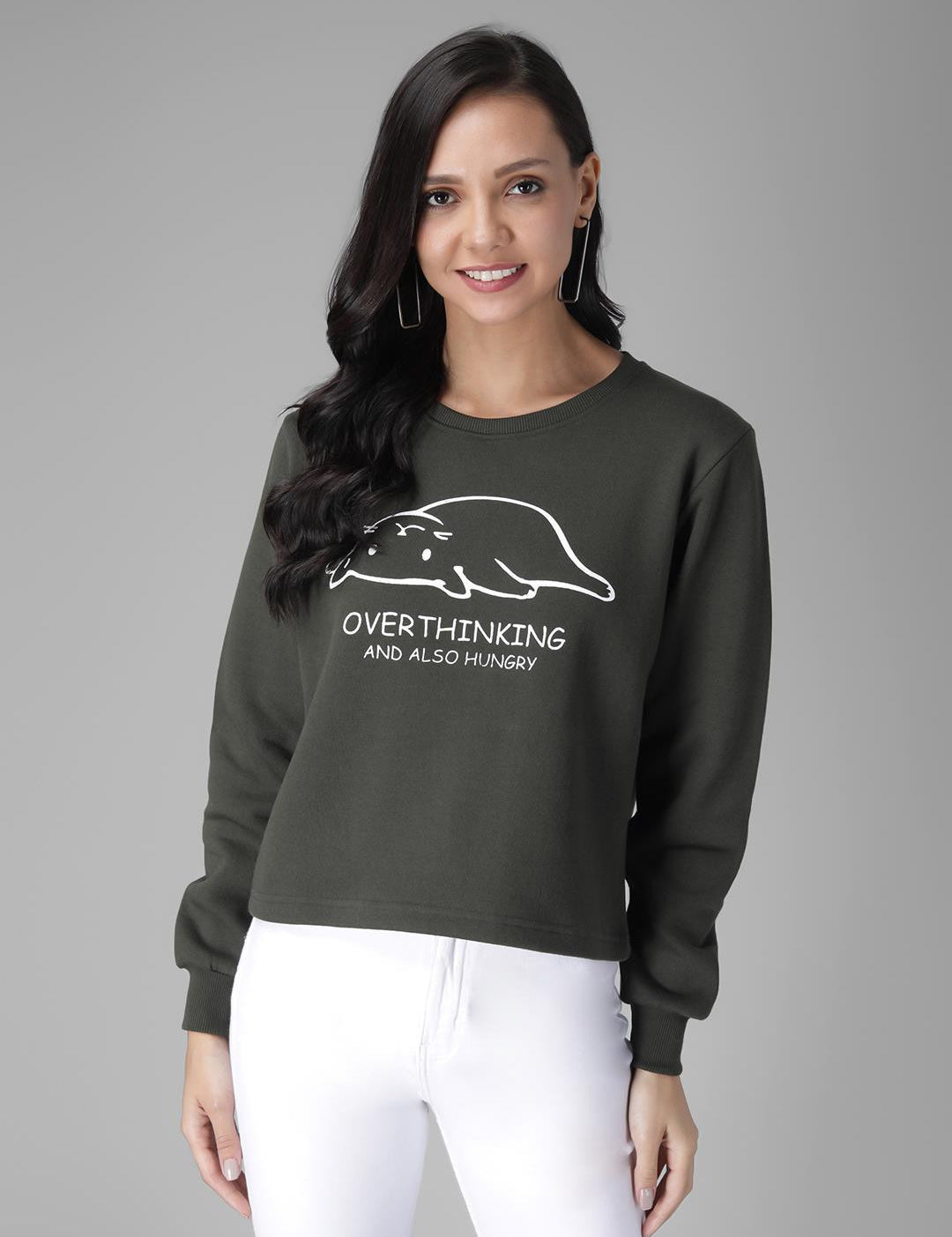 KOTTY Full Sleeve Solid Women Sweatshirt 