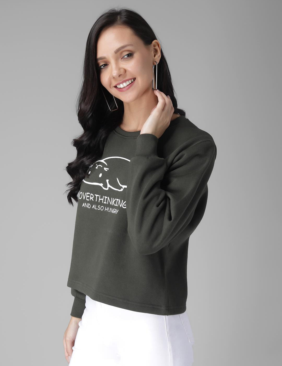 KOTTY Full Sleeve Solid Women Sweatshirt 