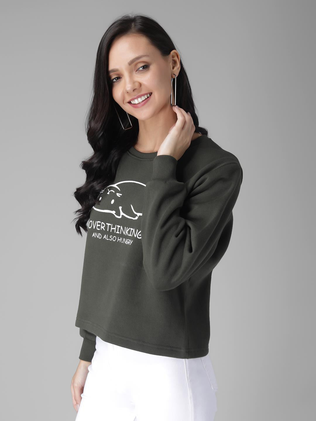 KOTTY Full Sleeve Solid Women Sweatshirt 