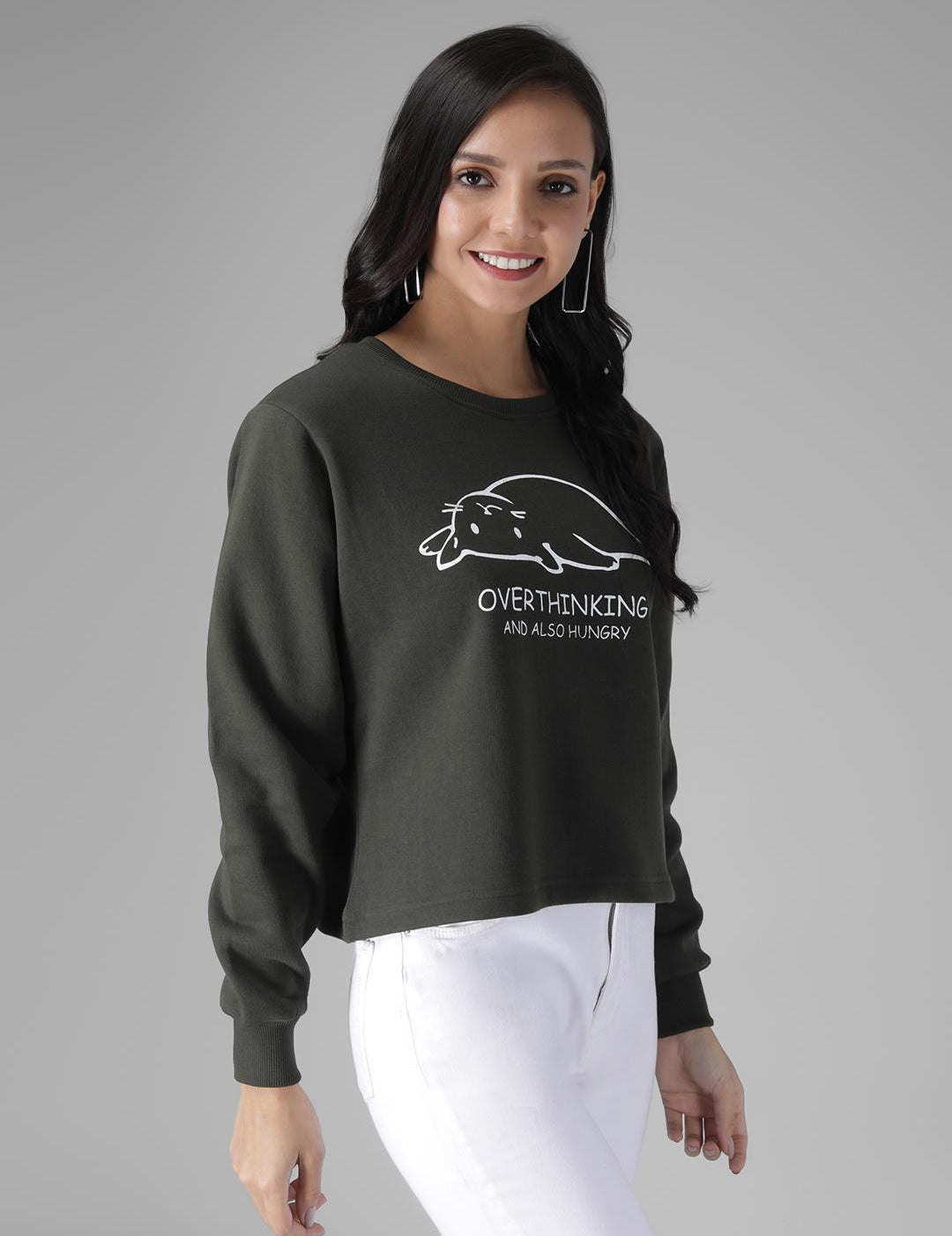 KOTTY Full Sleeve Solid Women Sweatshirt 
