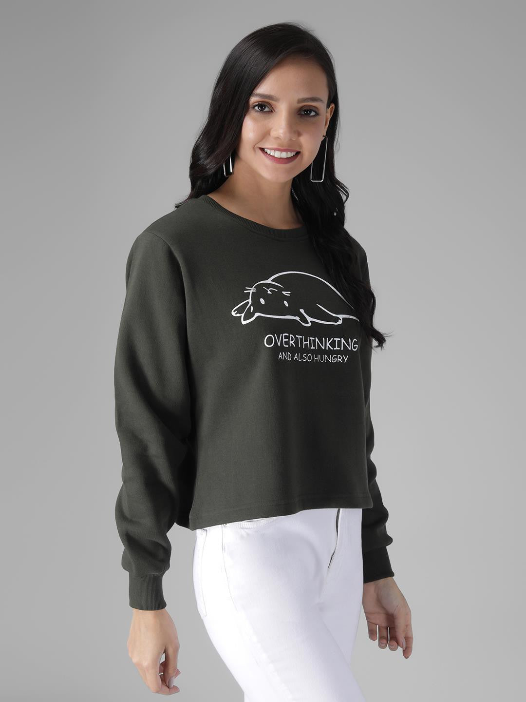 KOTTY Full Sleeve Solid Women Sweatshirt 