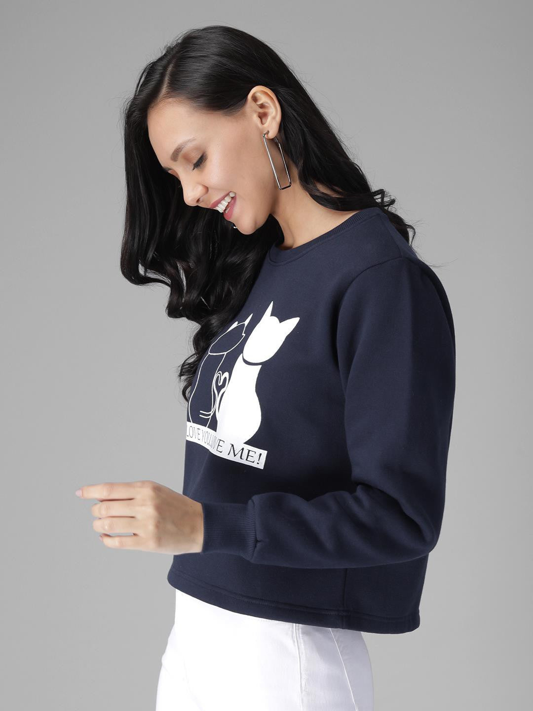KOTTY Full Sleeve Solid Women Sweatshirt 